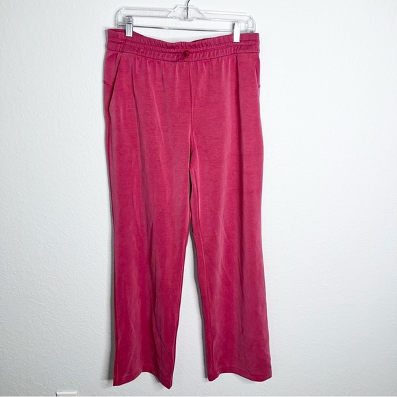 Lululemon Softstreme High Rise Pant Women 12 Pink Wide Leg Sweatpants P - Picture 1 of 10